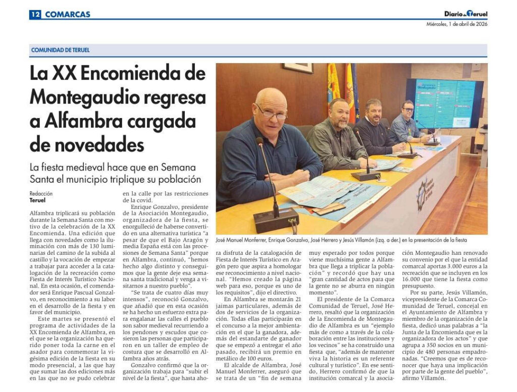 Presentación de la XX Encomienda